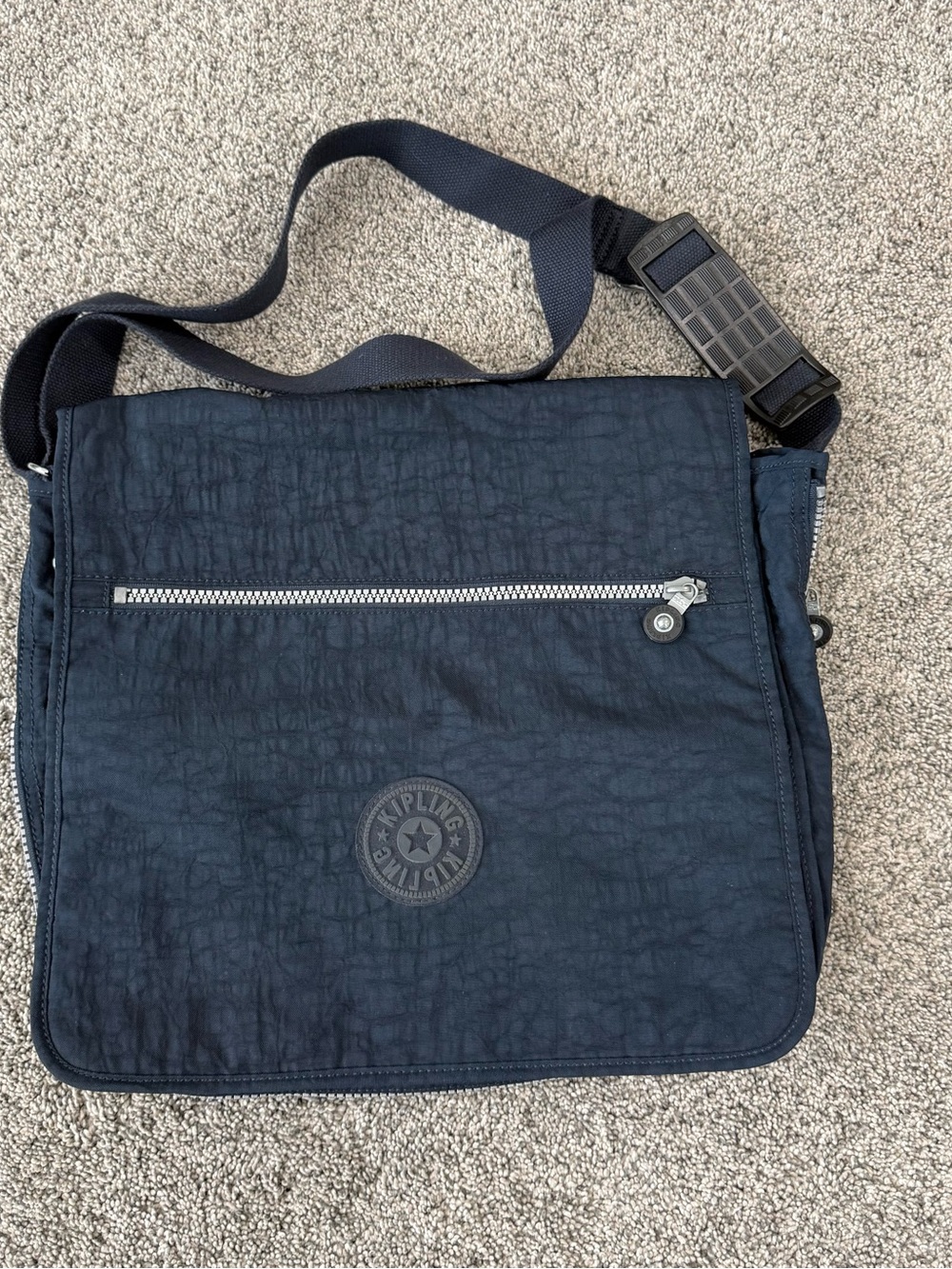 Kipling Madhouse Navy Blue Expandable Messenger Laptop Crossbody Bag School L